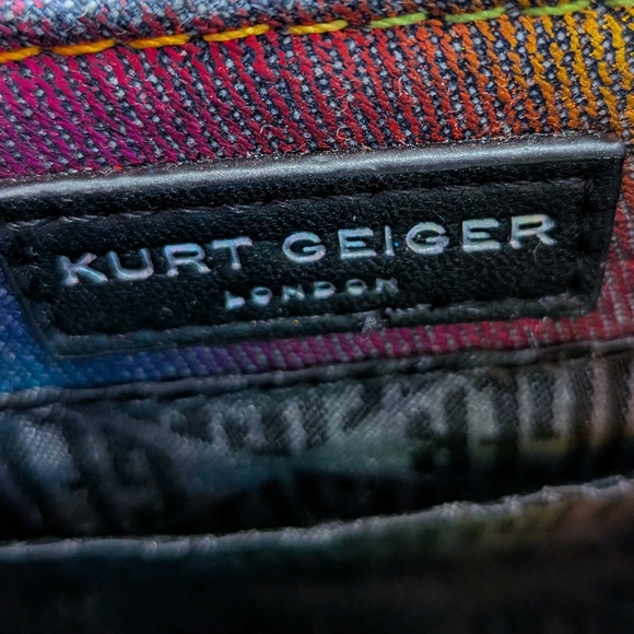 Kurt Geiger London Jeweled Rainbow Kensington Bag - Metallic Denim - Picture 7 of 9